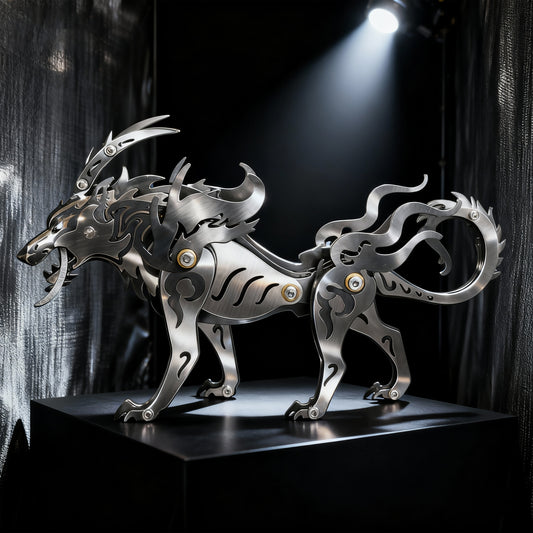 3D Steel Mechanical Wolf King Puzzles