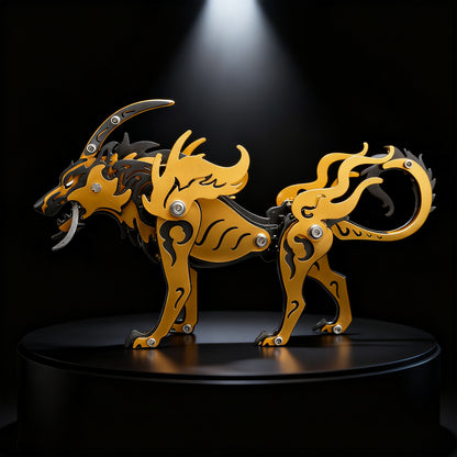 3D Steel Mechanical Wolf King Puzzles