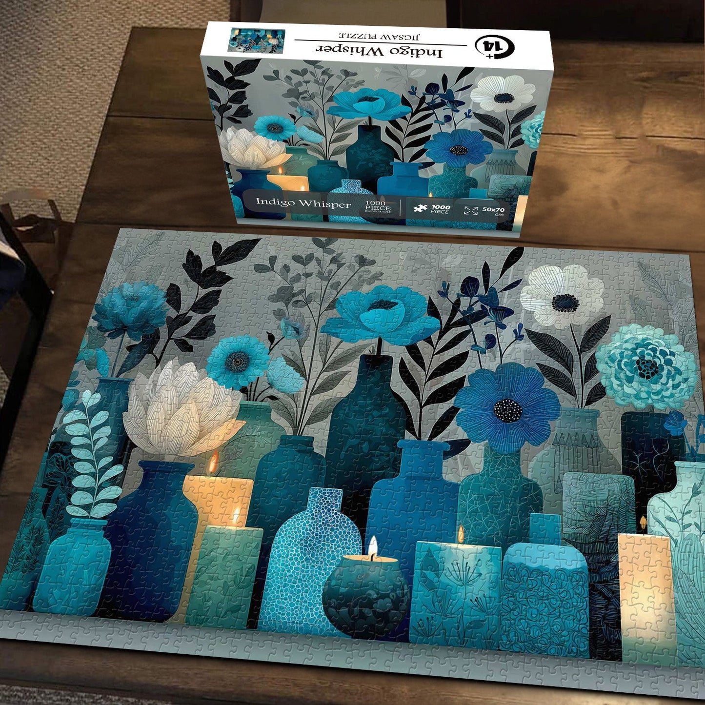 Indigo Whisper Wooden Jigsaw Puzzle 1000 Pieces