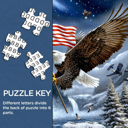 Wings of Freedom Eagle Wooden Jigsaw Puzzle 1000 Piece