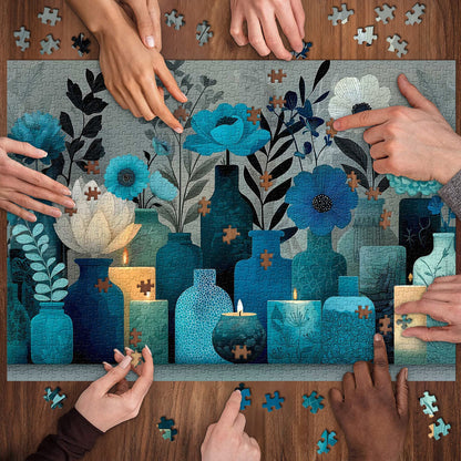 Indigo Whisper Wooden Jigsaw Puzzle 1000 Pieces