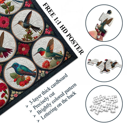 Hummingbirds Among Flowers Wooden Jigsaw Puzzles 1000 Pieces