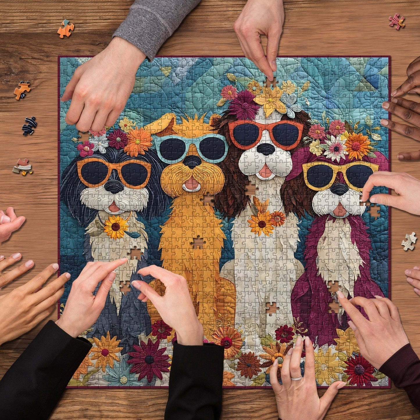 Happy Dogs Wooden Jigsaw Puzzle 1000 Pieces