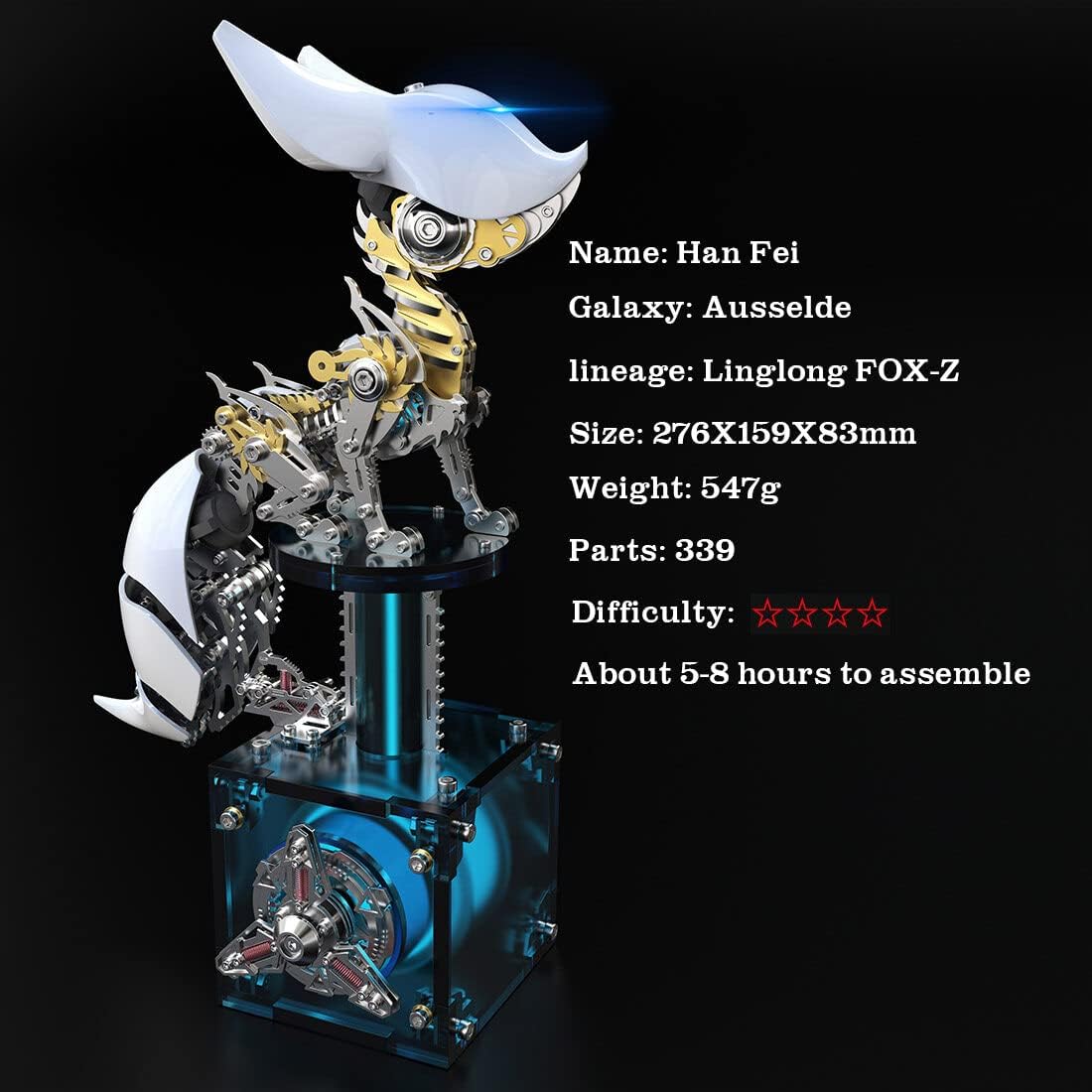 3D Steel Adjustable Mechanical Fox Metal Puzzle Model Kit