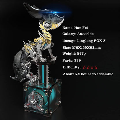 3D Steel Adjustable Mechanical Fox Metal Puzzle Model Kit