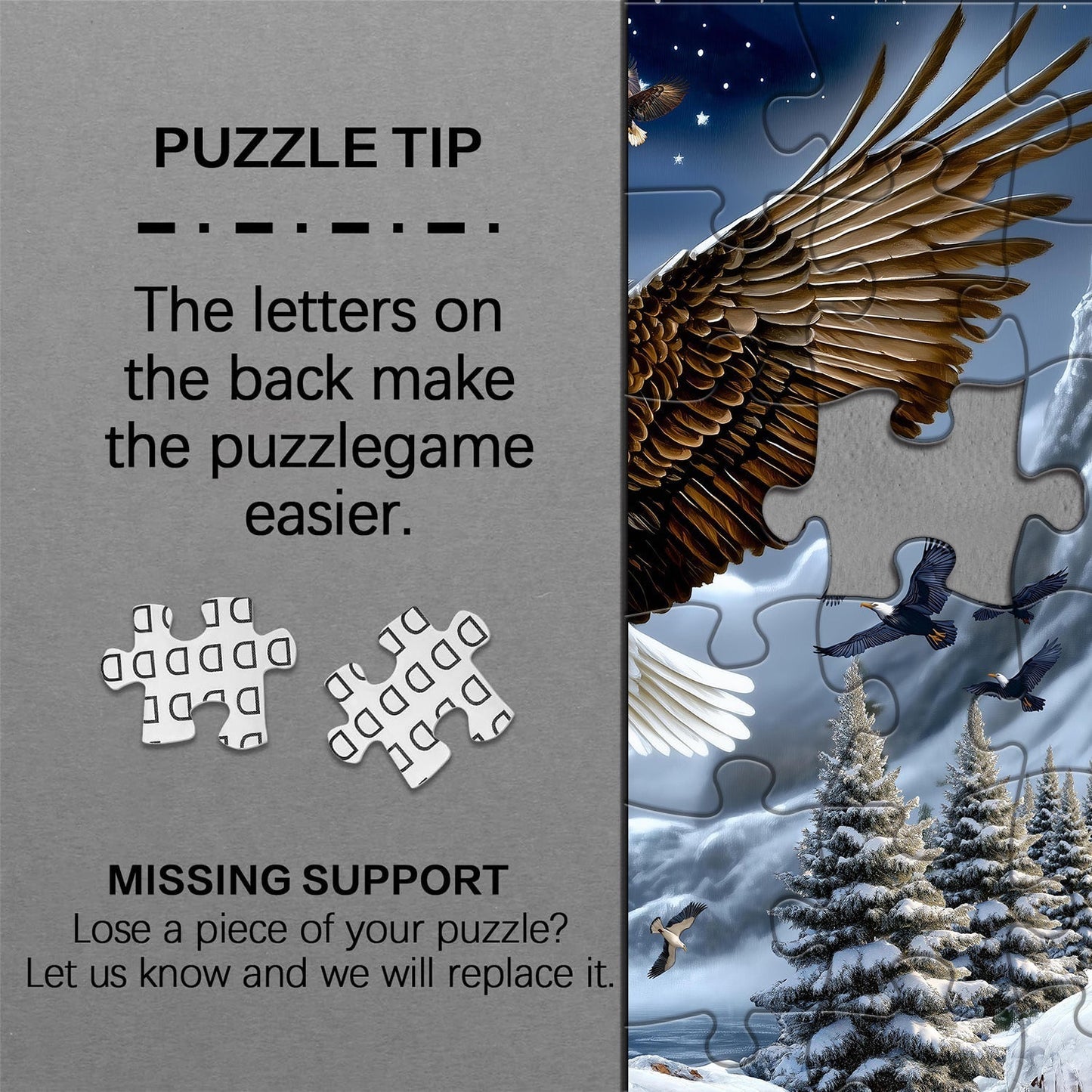 Wings of Freedom Eagle Wooden Jigsaw Puzzle 1000 Piece