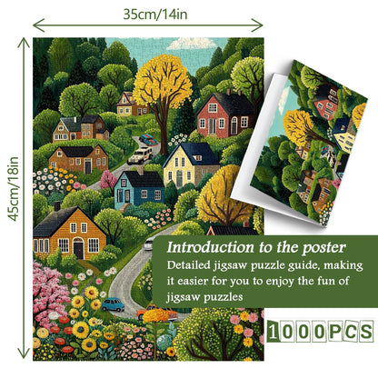 Vibrant Countryside | 1000-Piece Wooden Jigsaw Puzzle