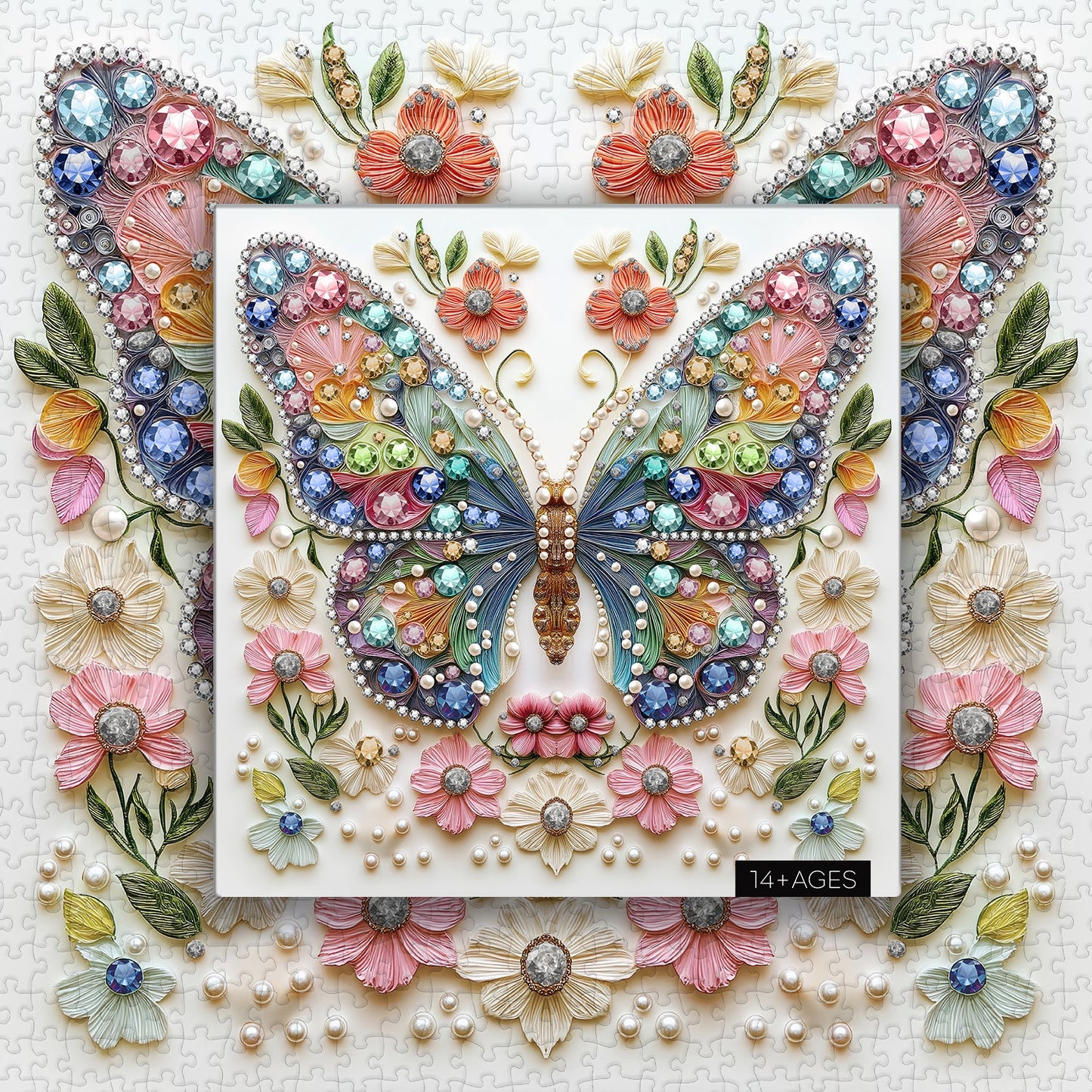 Jewels of the Fluttering Wings Wooden Jigsaw Puzzle 1000 Pieces