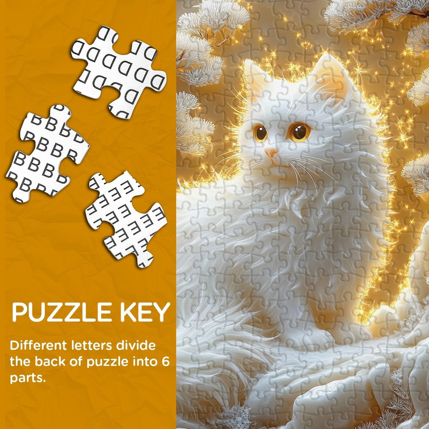Enchanting White Cat Wooden Jigsaw Puzzles 1000 Pieces