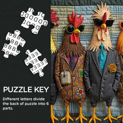 puzzloom™ Runway Roosters Wooden Jigsaw Puzzle 1000 Pieces