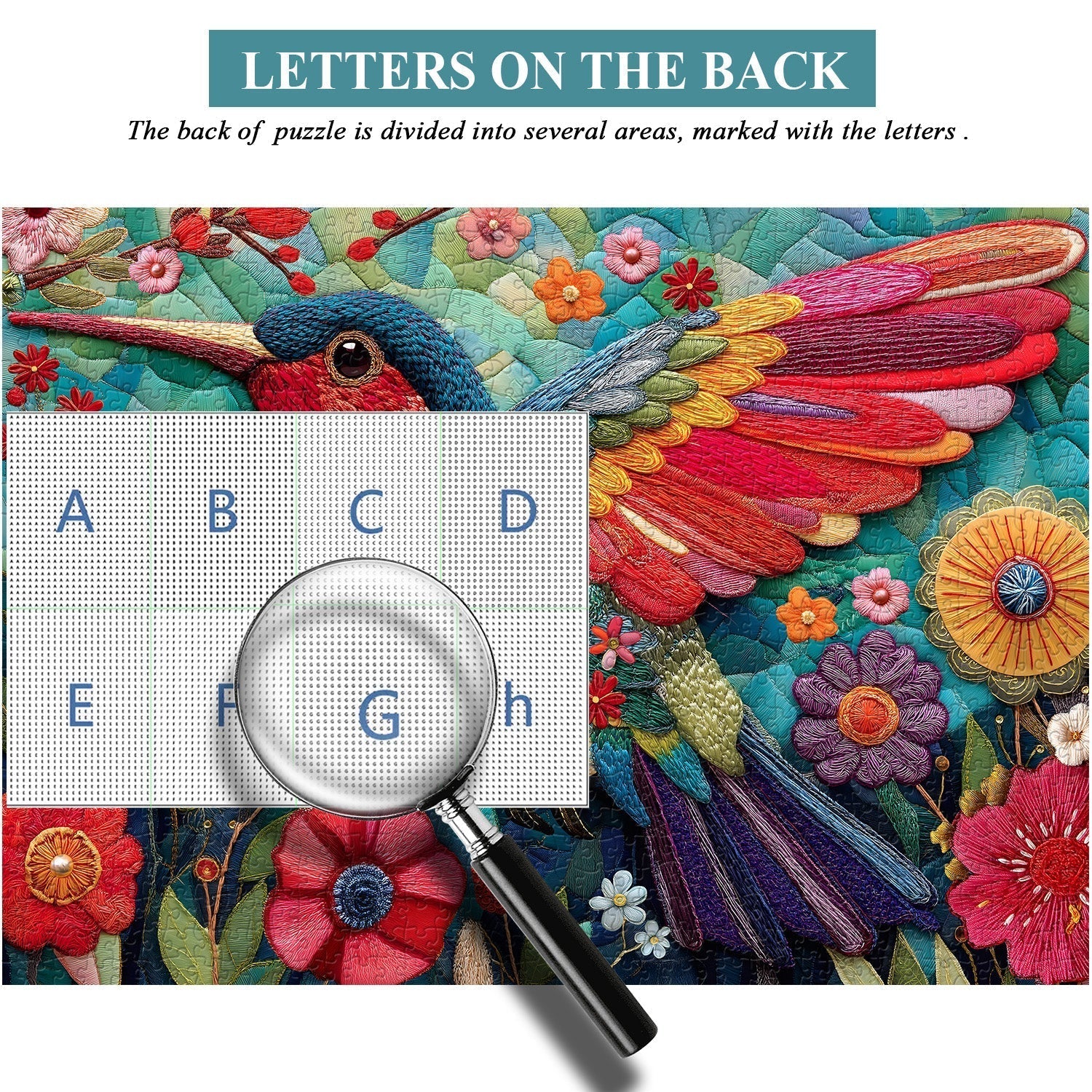 Patchwork Hummingbird Wooden Jigsaw Puzzle 1000 Pieces – Puzzloom