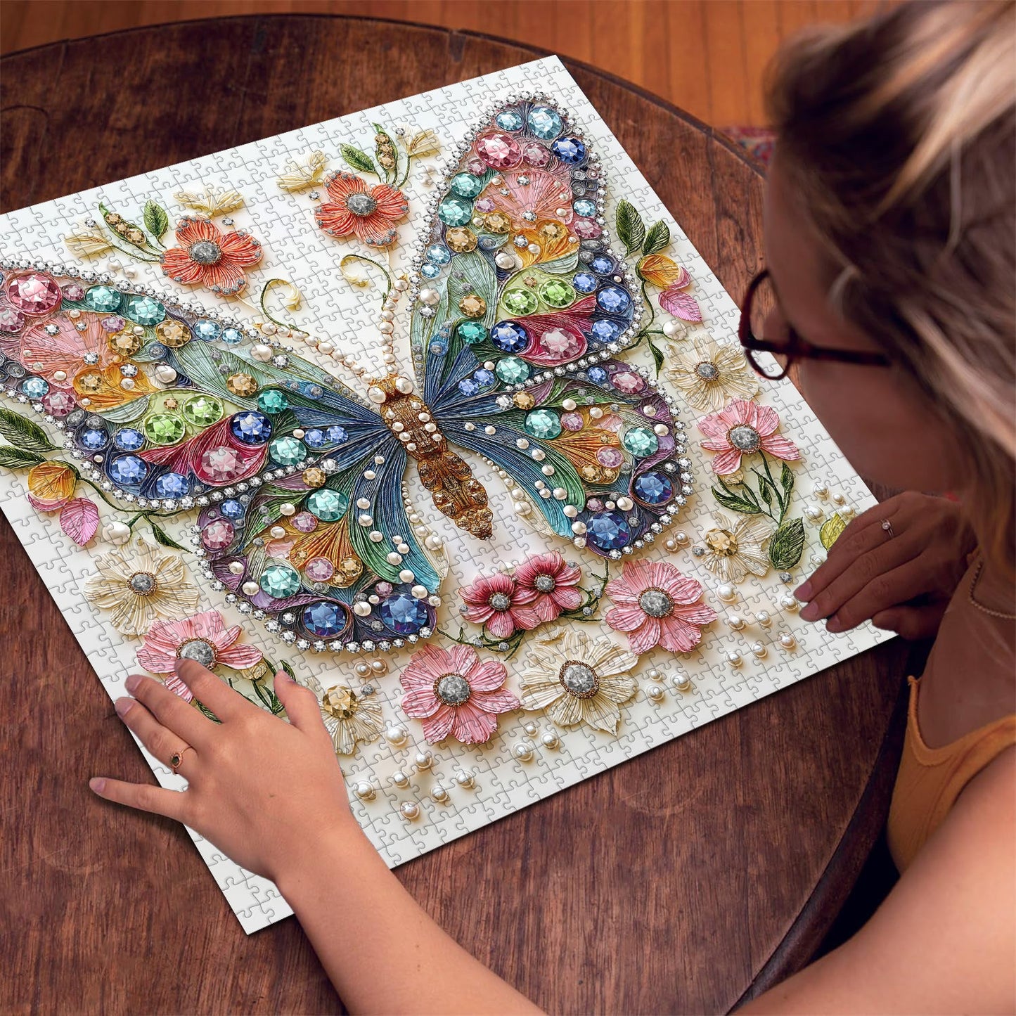 Jewels of the Fluttering Wings Wooden Jigsaw Puzzle 1000 Pieces