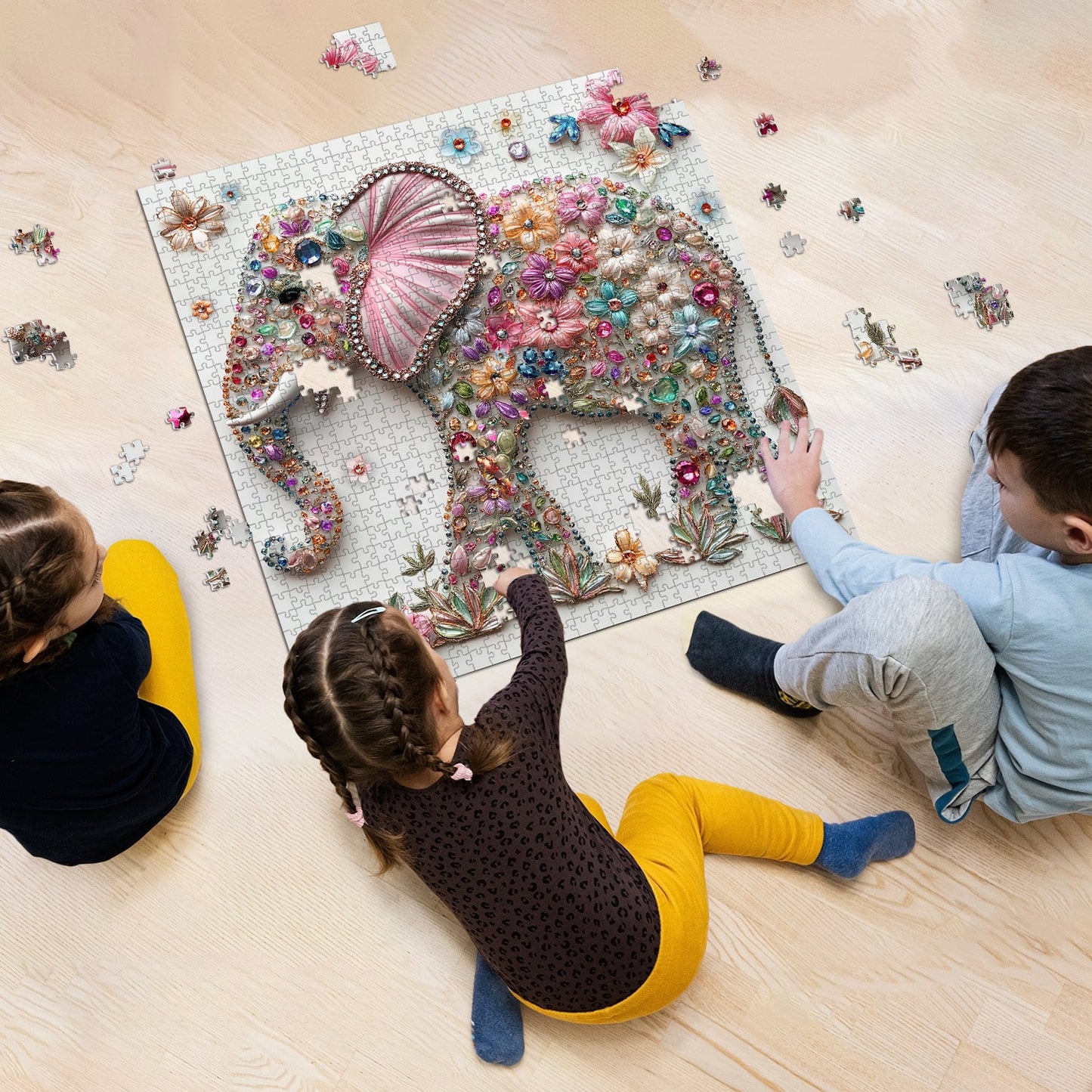 Elegant Elephant Wooden Jigsaw Puzzle 1000 Pieces