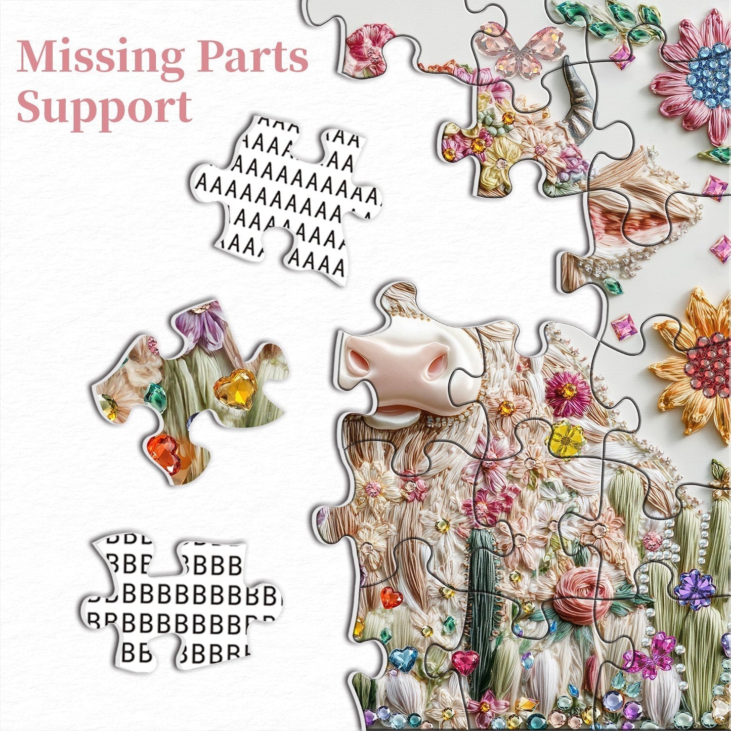 Elegant Cow Wooden Jigsaw Puzzle 1000 Pieces