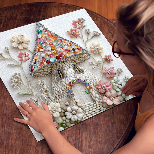 Mushroom House Wooden Jigsaw Puzzle 1000 Pieces