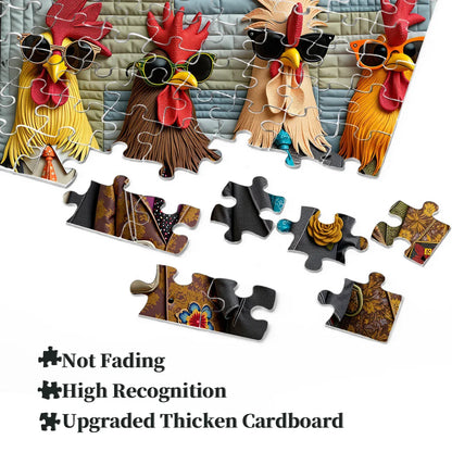 puzzloom™ Runway Roosters Wooden Jigsaw Puzzle 1000 Pieces