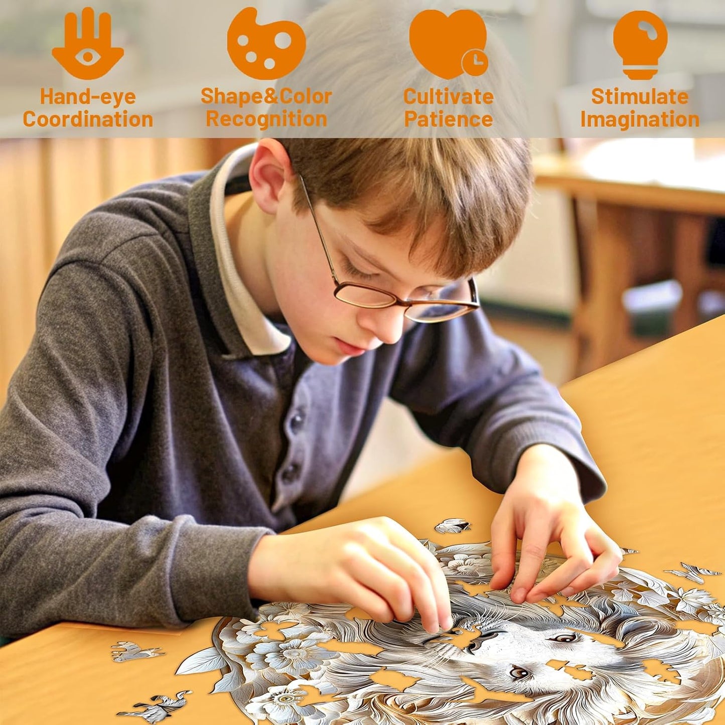 🦁3D Lion Wooden Jigsaw Puzzle