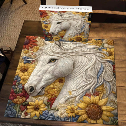 White Horse Wooden Jigsaw Puzzle 1000 Pcs