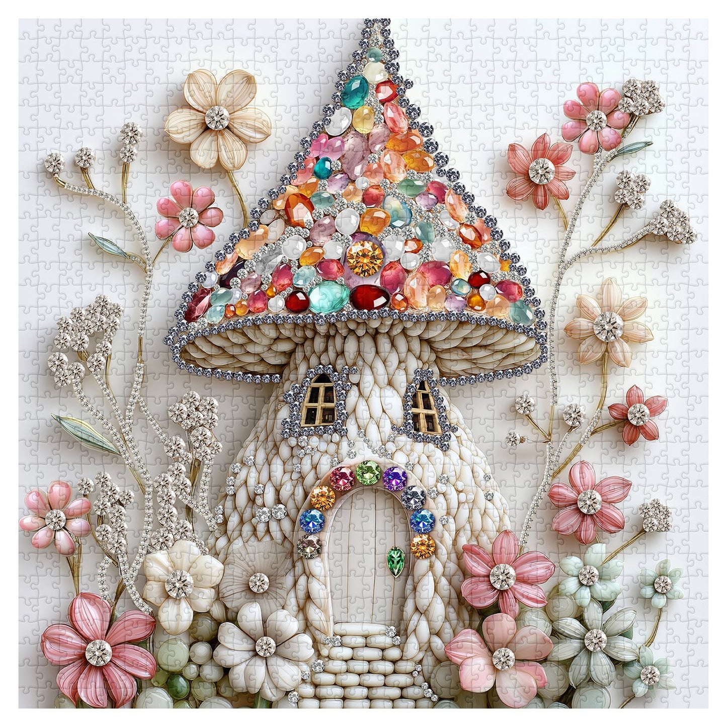 Mushroom House Wooden Jigsaw Puzzle 1000 Pieces