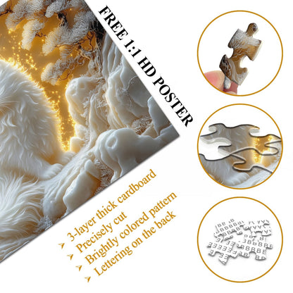 Enchanting White Cat Wooden Jigsaw Puzzles 1000 Pieces