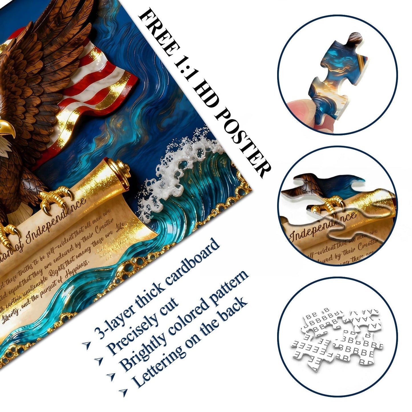 Eagle of Liberty Wooden Jigsaw Puzzle 1000 Pieces