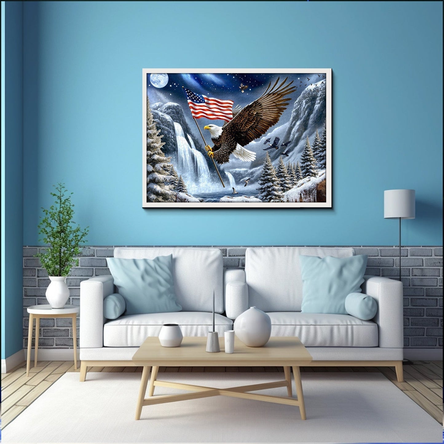 Wings of Freedom Eagle Wooden Jigsaw Puzzle 1000 Piece