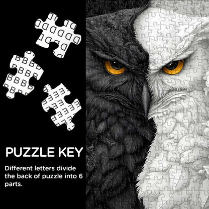 Black and White Owl Wooden Jigsaw Puzzle 1000 Pieces