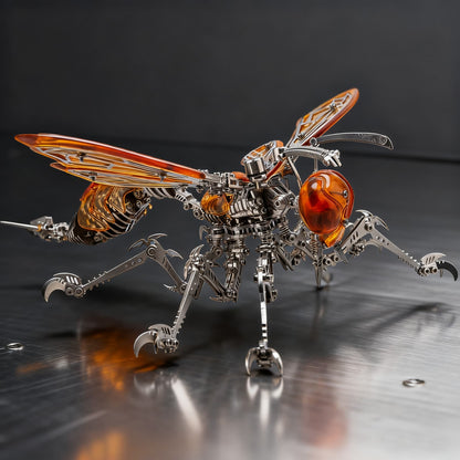 3D Steel Puzzle Wasp Model Kit with LED Lights