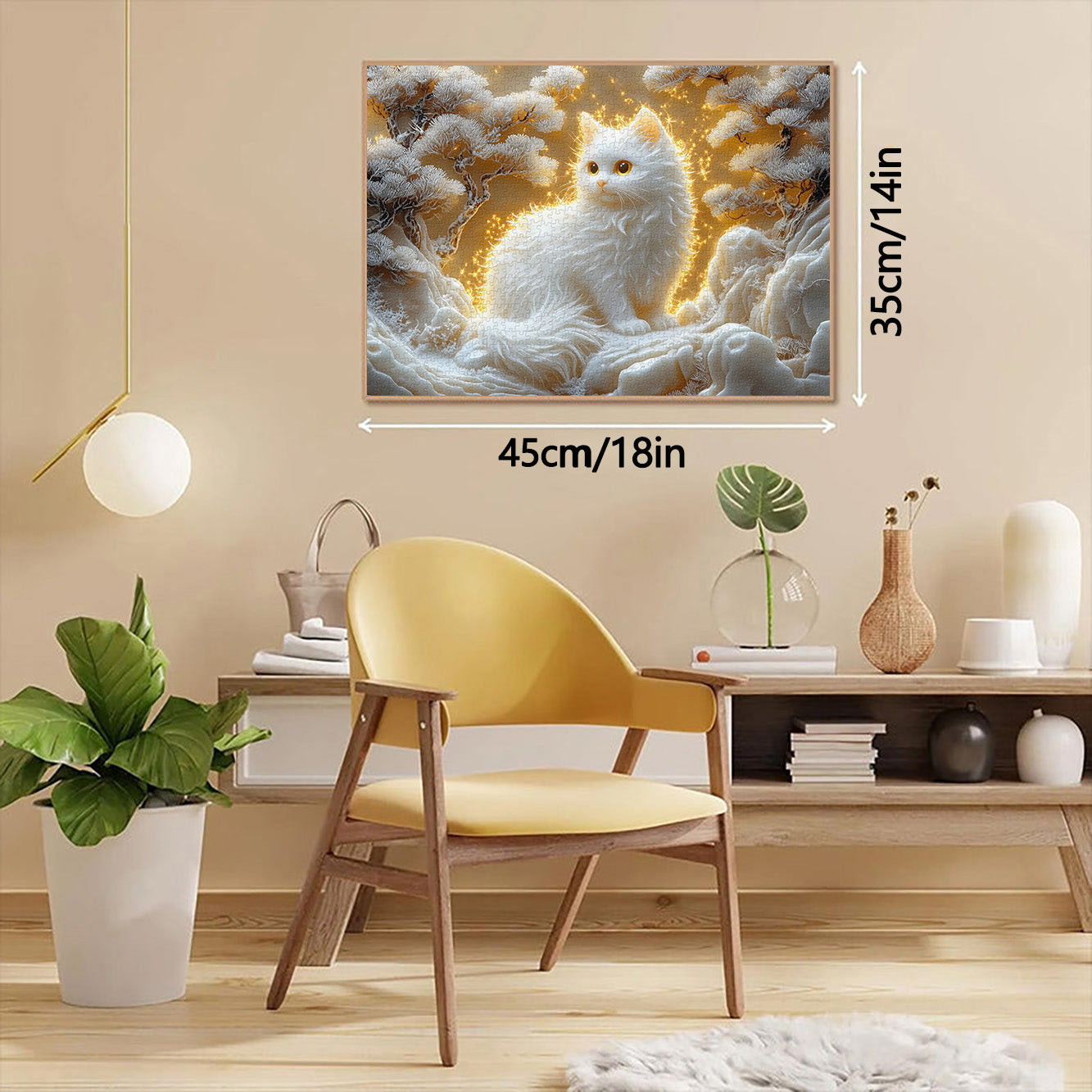 Enchanting White Cat Wooden Jigsaw Puzzles 1000 Pieces