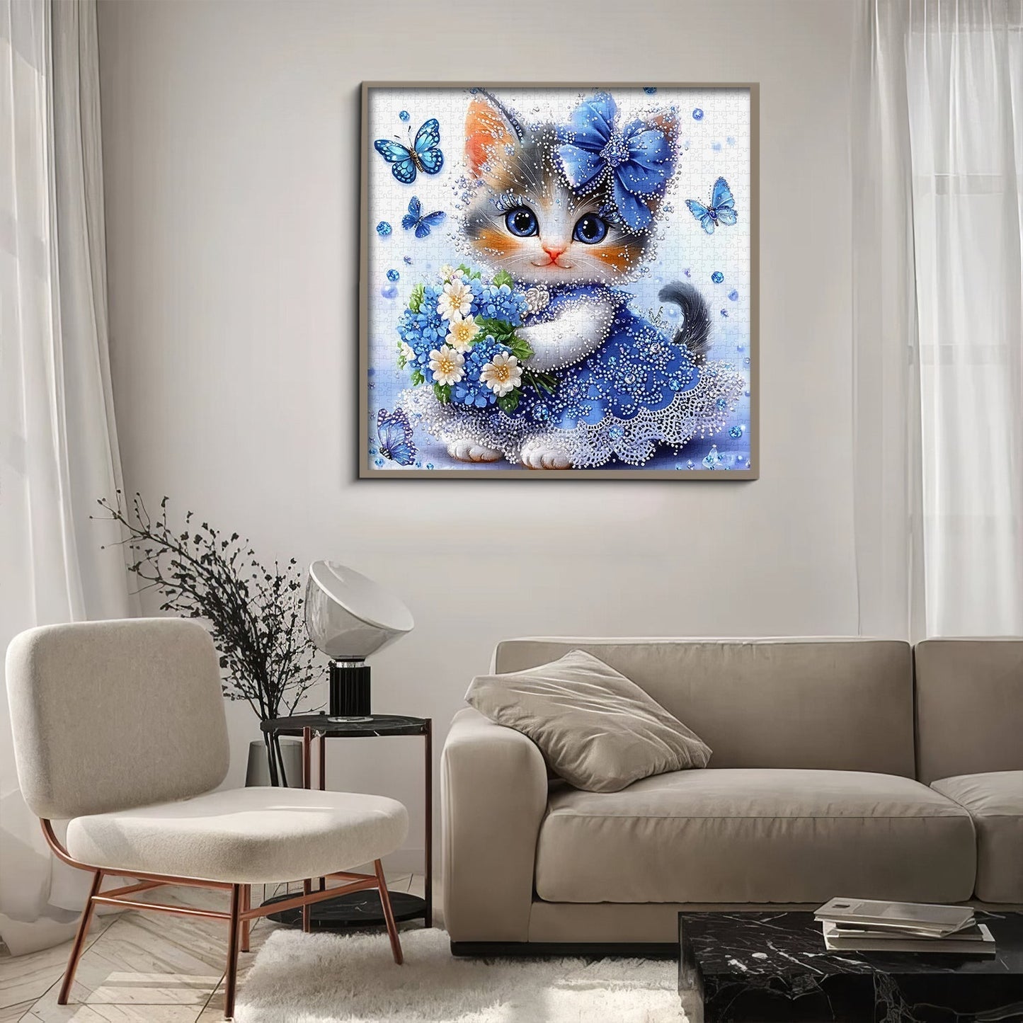 The Sapphire Kitten Wooden Jigsaw Puzzle 1000 Pieces