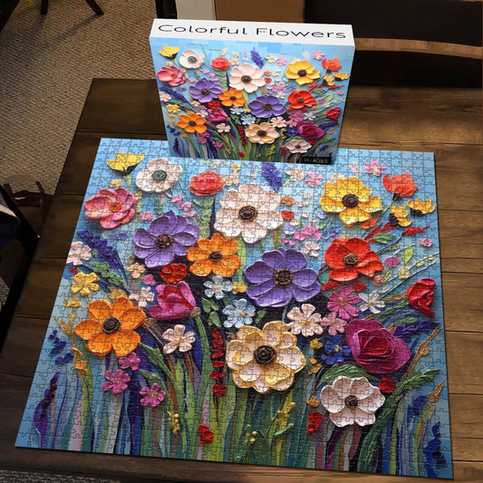 Colorful Flower | 1000-Piece Wooden Jigsaw Puzzle