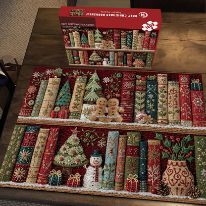 Cozy Christmas Bookshelf Jigsaw Puzzles 1000 Pieces