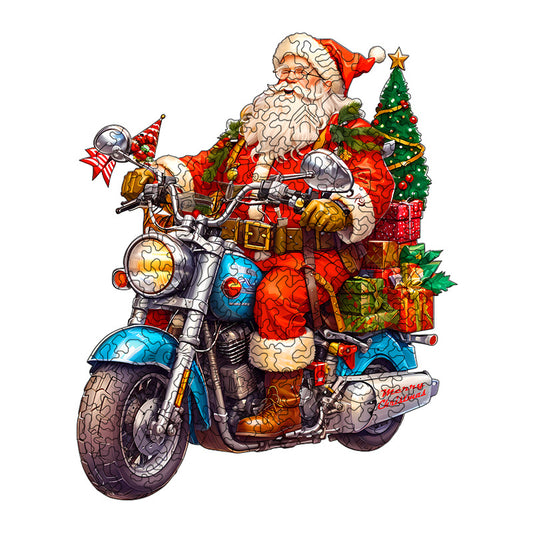 Ho-Ho-Holiday Ride - Wooden Jigsaw Puzzle