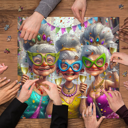 Party Grandma | 1000-Piece Wooden Jigsaw Puzzle