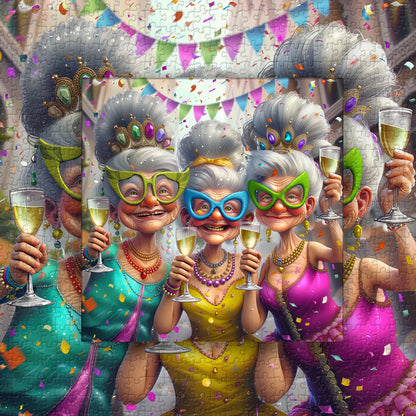 Party Grandma | 1000-Piece Wooden Jigsaw Puzzle