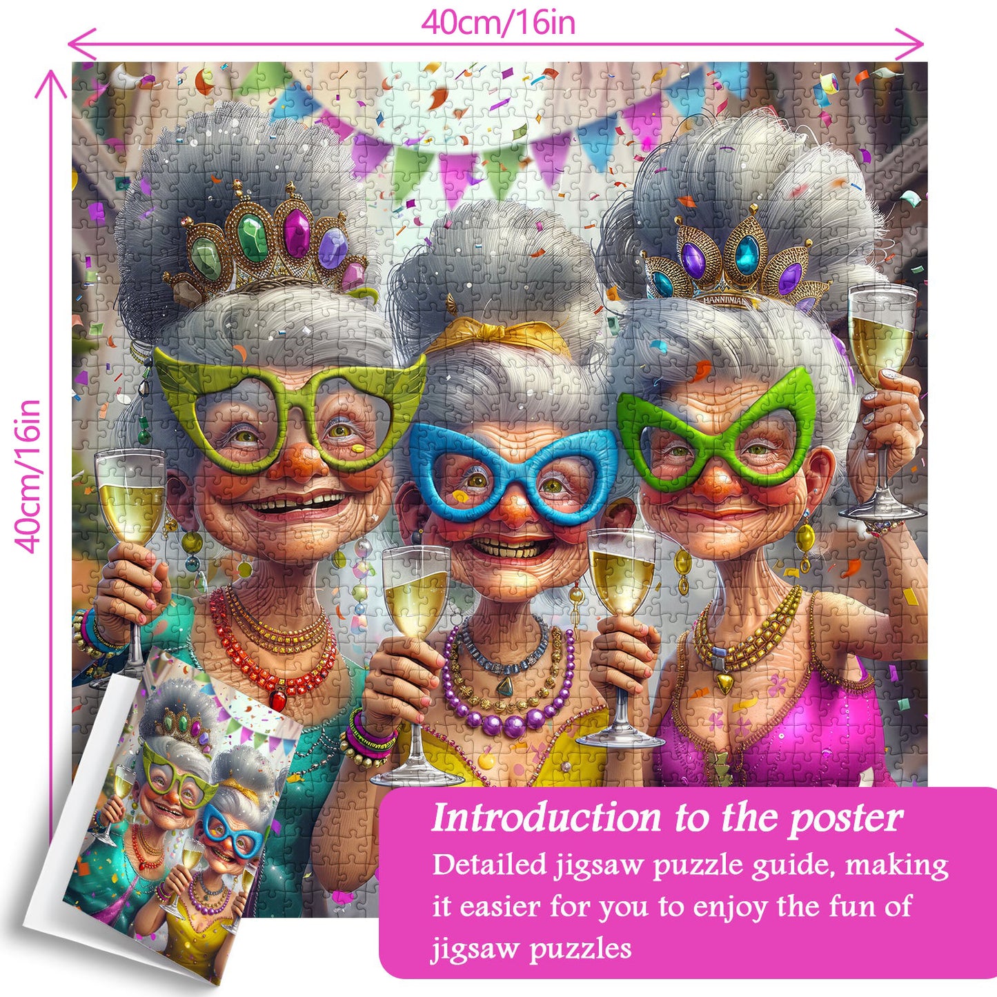 Party Grandma | 1000-Piece Wooden Jigsaw Puzzle