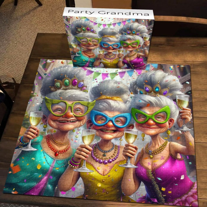 Party Grandma | 1000-Piece Wooden Jigsaw Puzzle