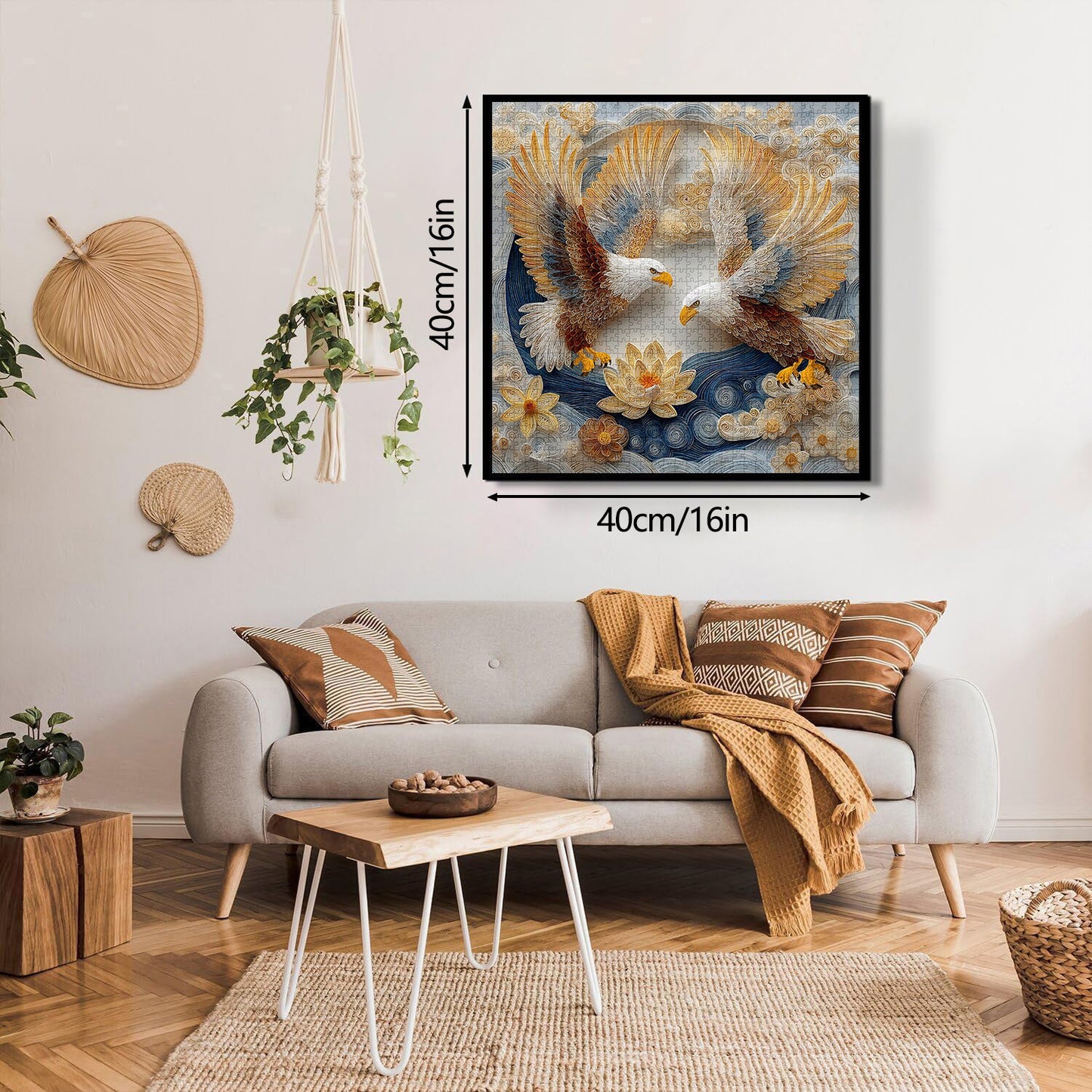 Quilled Twin Eagles | 1000-Piece Wooden Jigsaw Puzzle