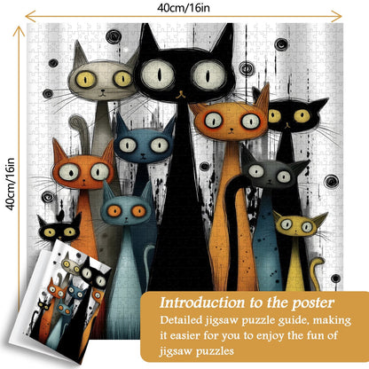 Whimsy Cats Wooden Jigsaw Puzzle 1000 Pieces