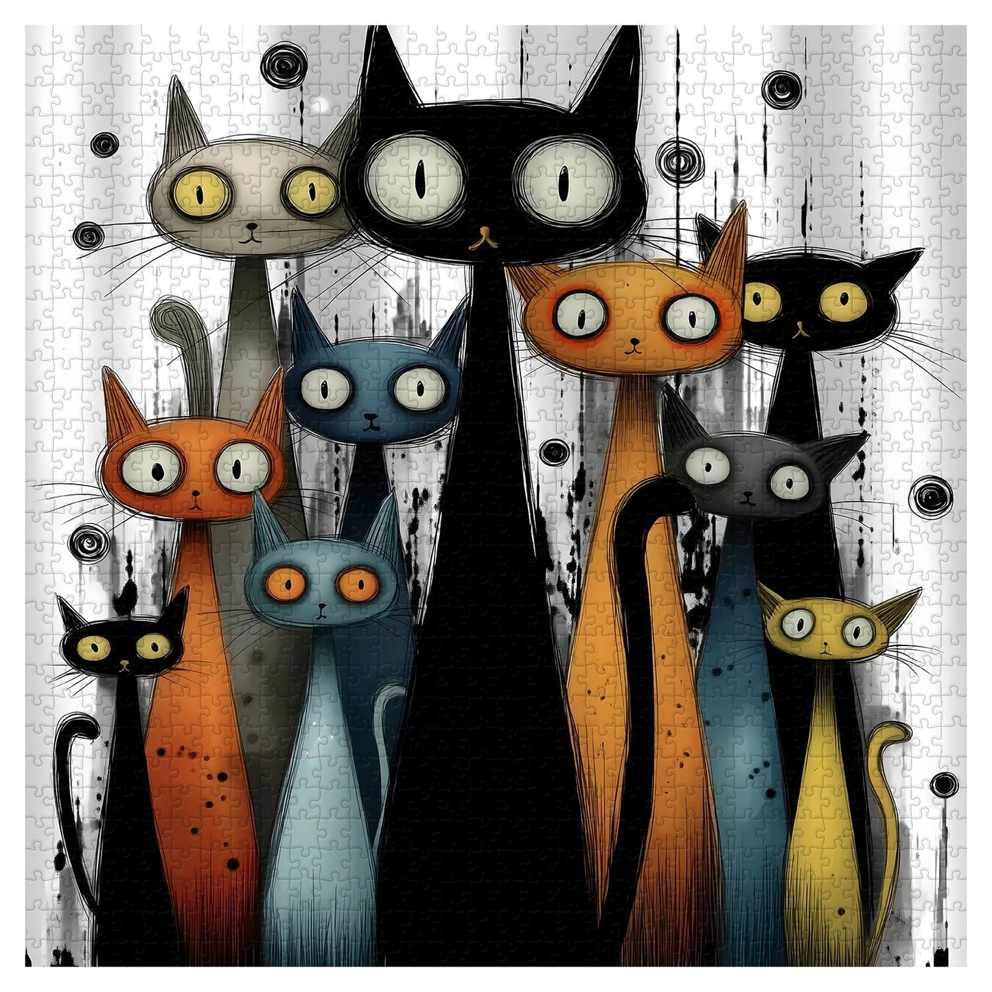 Whimsy Cats Wooden Jigsaw Puzzle 1000 Pieces