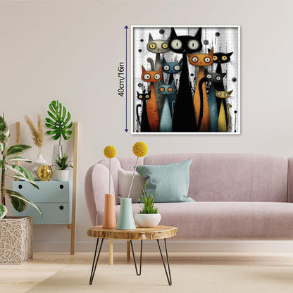 Whimsy Cats Wooden Jigsaw Puzzle 1000 Pieces