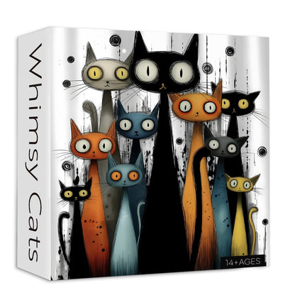 Whimsy Cats Wooden Jigsaw Puzzle 1000 Pieces