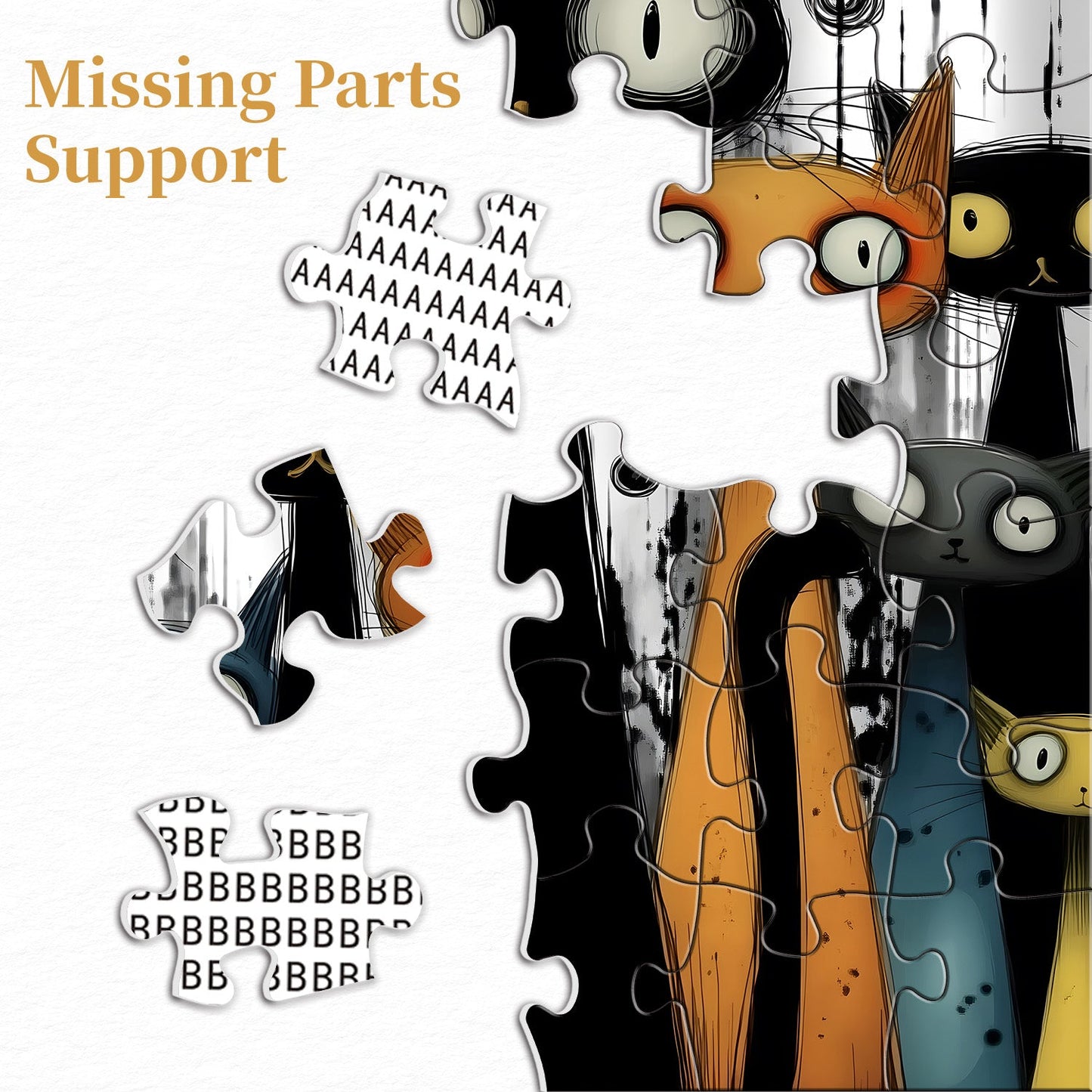 Whimsy Cats Wooden Jigsaw Puzzle 1000 Pieces