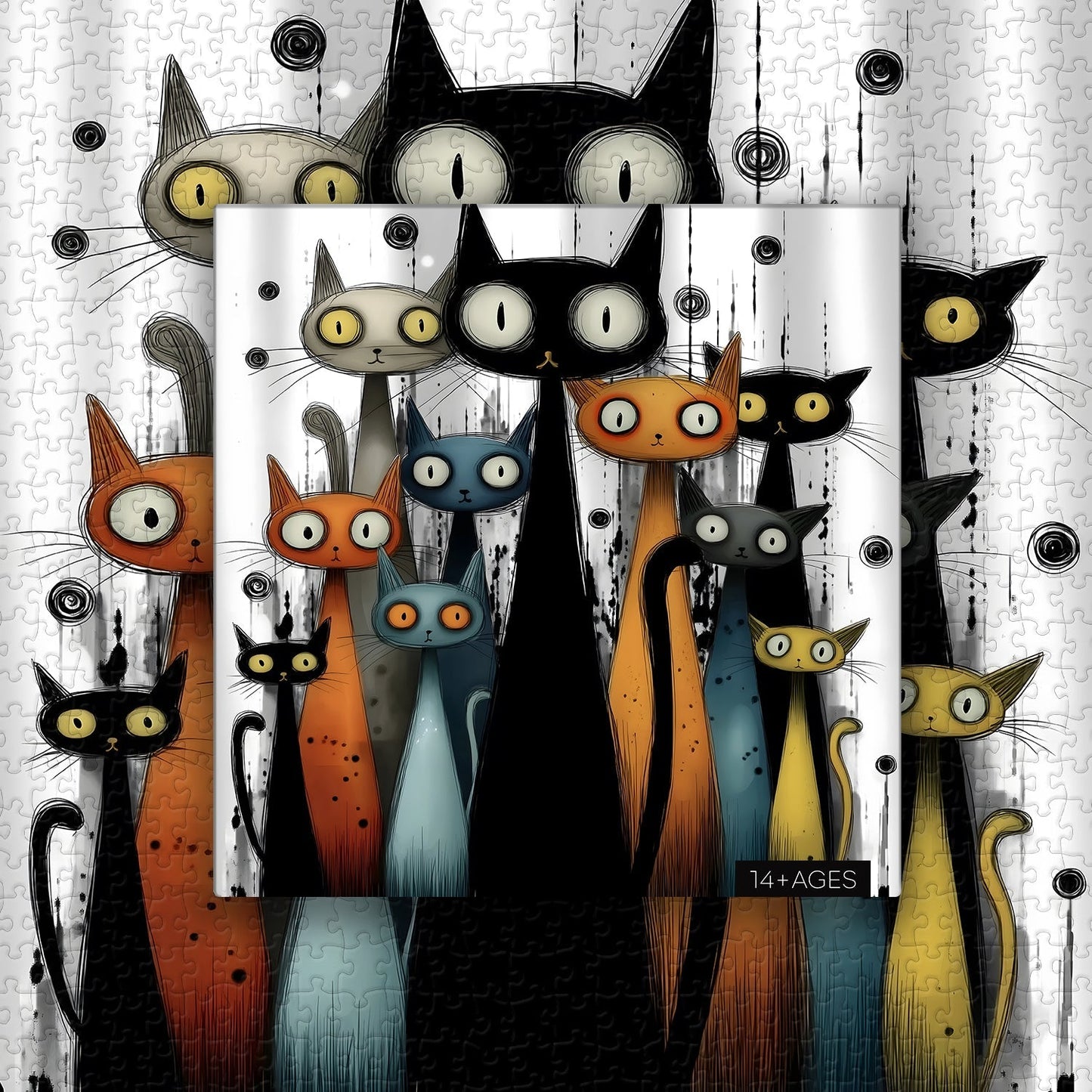 Whimsy Cats Wooden Jigsaw Puzzle 1000 Pieces