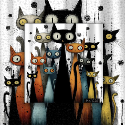 Whimsy Cats Wooden Jigsaw Puzzle 1000 Pieces