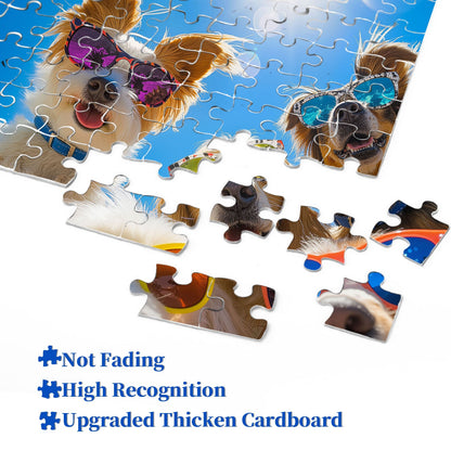 Sunglasses Dog Paradise Wooden Jigsaw Puzzle 1000 Pieces