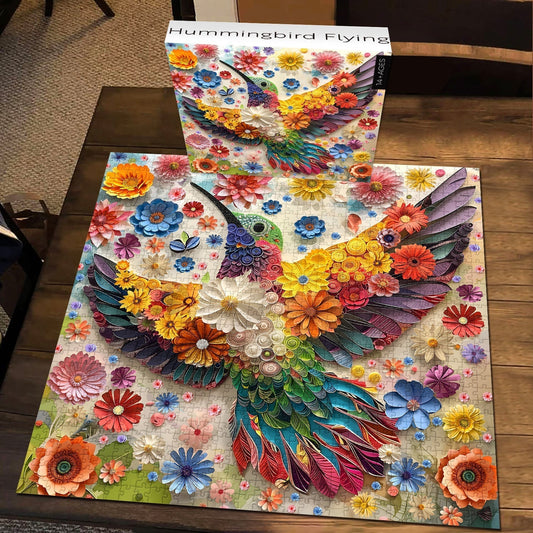 Hummingbird Quilling Art Wooden Jigsaw Puzzle 1000 Pcs