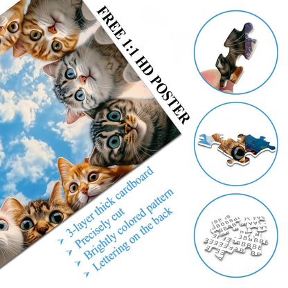 Funny Cats Wooden Jigsaw Puzzle 1000 Pcs