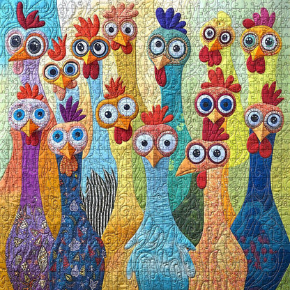 Happy Little Chickens Wooden Jigsaw Puzzle 1000 Pcs
