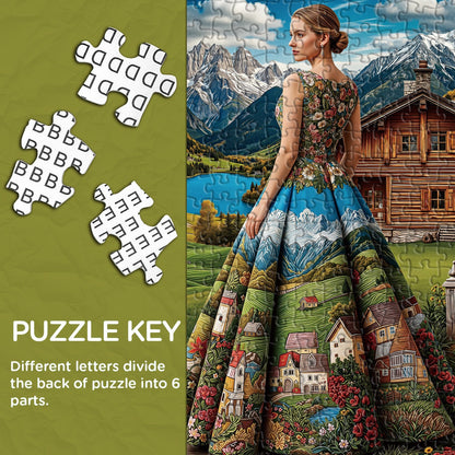 Scenic Lady | 1000-Piece Wooden Jigsaw Puzzle